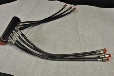 14602 Fuel Block w HOSES- Distribution or Return Block- Log- w 8-  -6 outlets